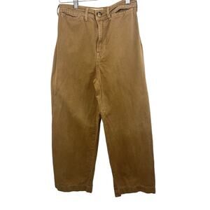 We The Free Canvas Wide Leg Pants Womens Size 25 Khaki Brown Boho High Rise